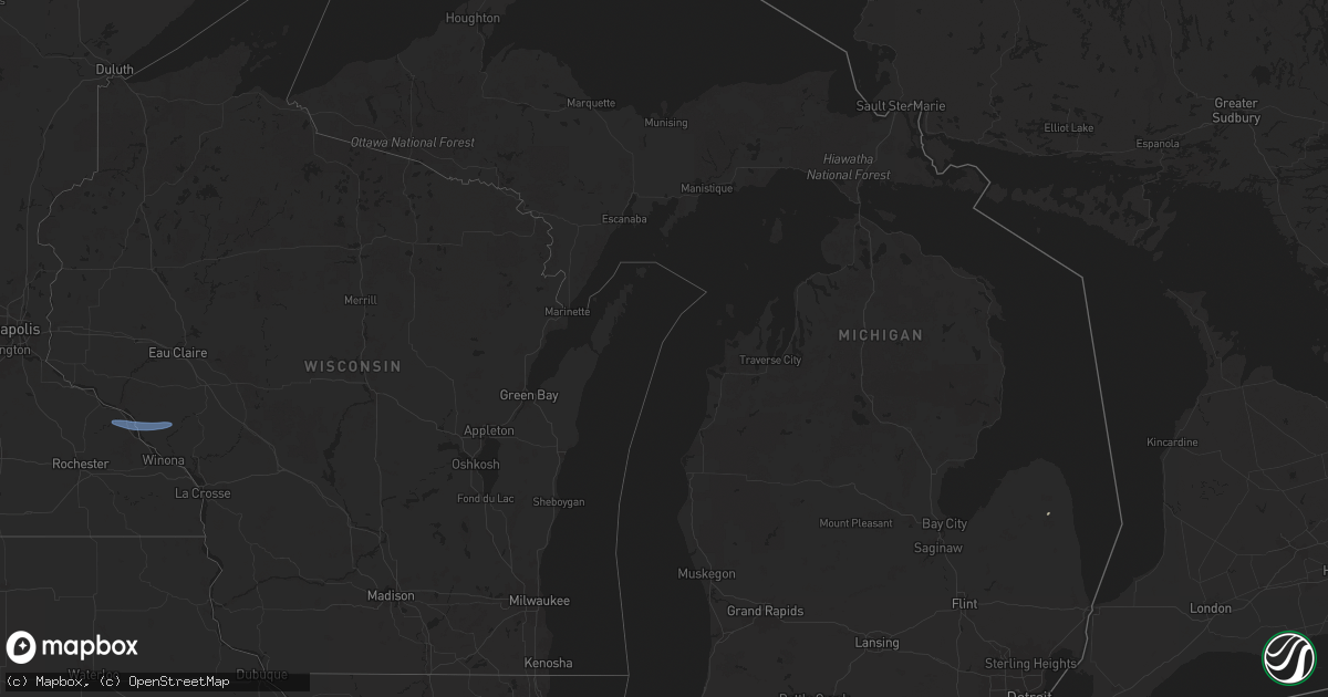 Hail map in Michigan on June 5, 2024