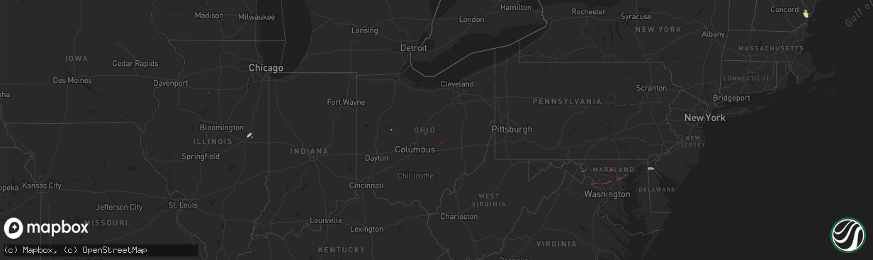 Hail map in Ohio on June 5, 2024