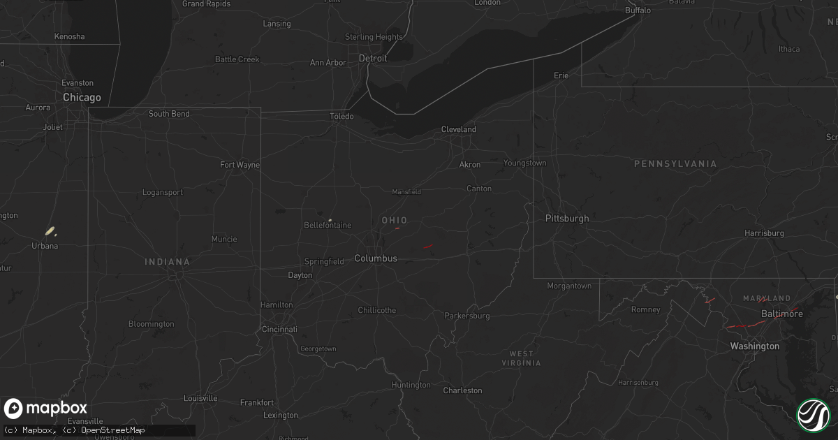 Hail map in Ohio on June 5, 2024