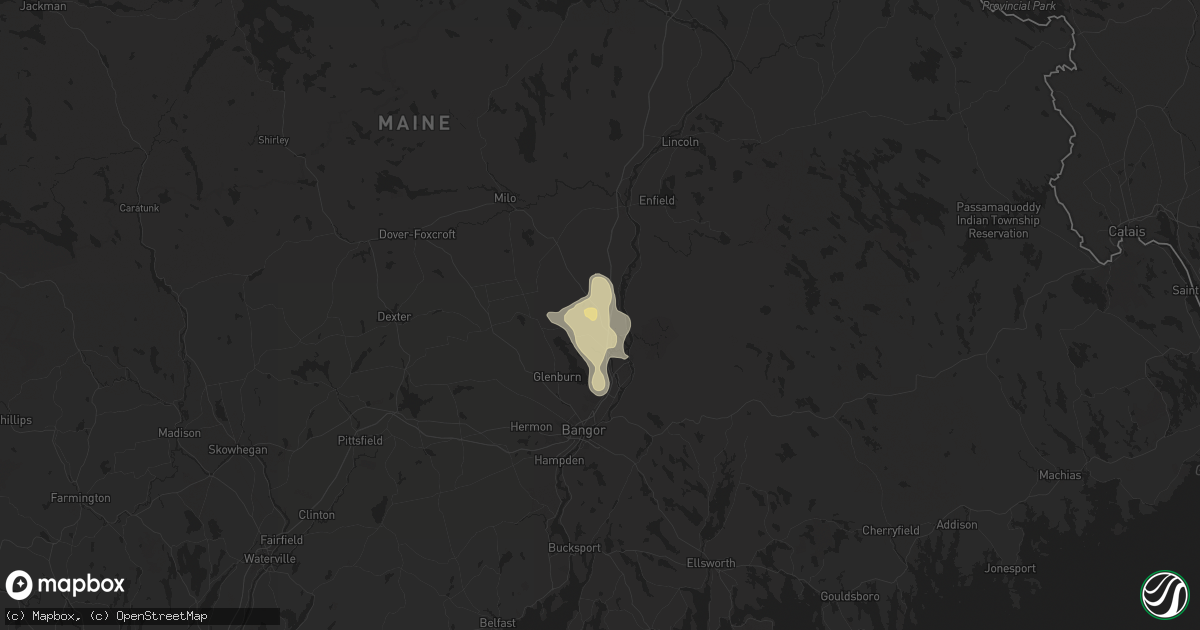 Hail map in Old Town, ME on June 5, 2024