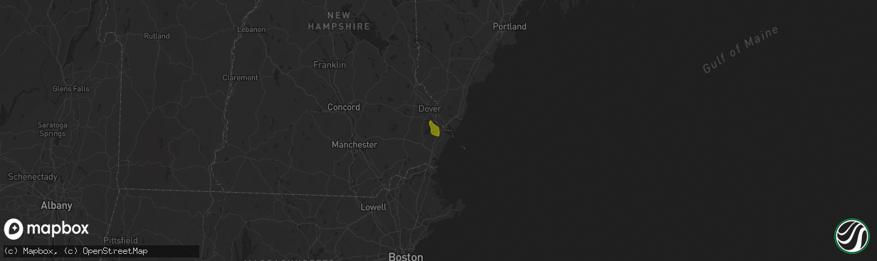 Hail map in Portsmouth, NH on June 5, 2024