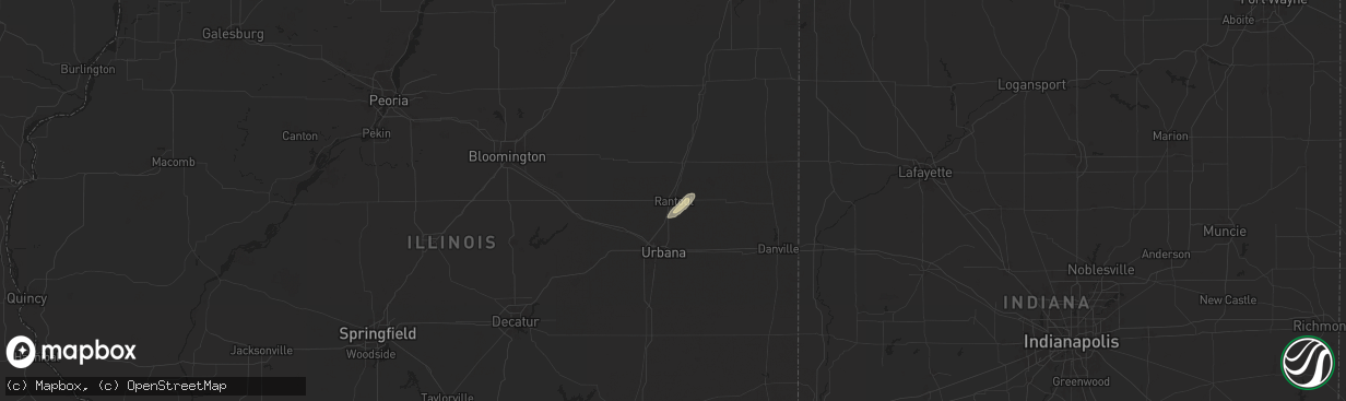 Hail map in Rantoul, IL on June 5, 2024