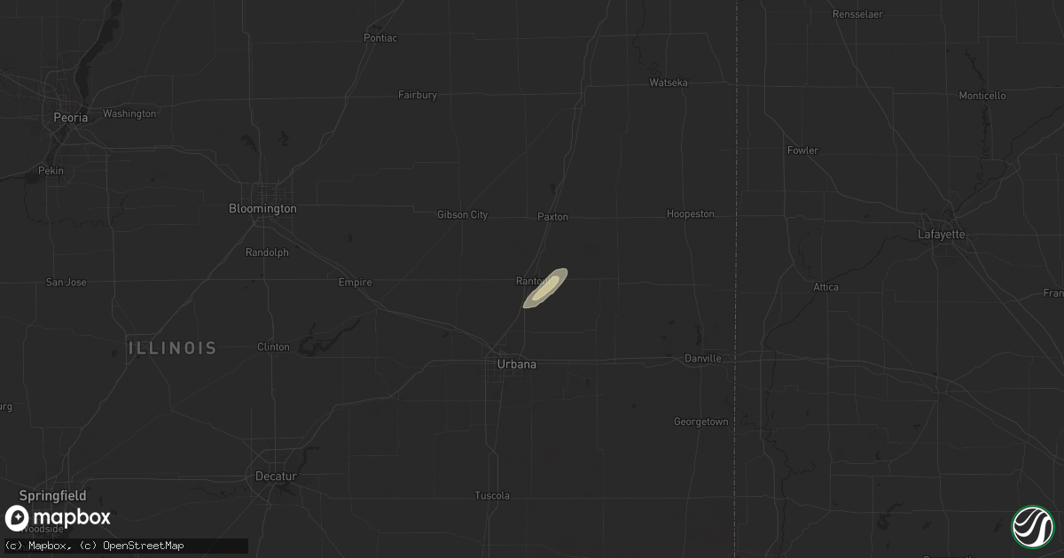 Hail map in Rantoul, IL on June 5, 2024