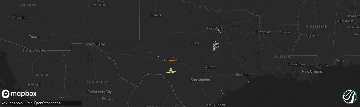 Hail map in Texas on June 5, 2024