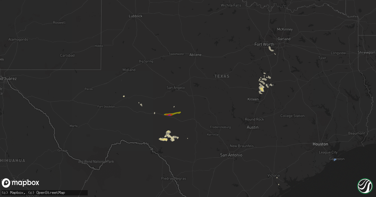 Hail map in Texas on June 5, 2024