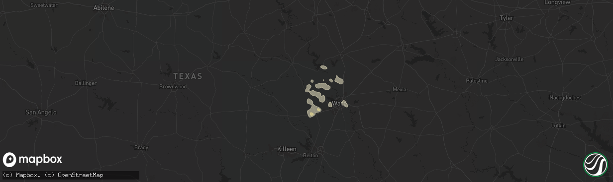 Hail map in Valley Mills, TX on June 5, 2024