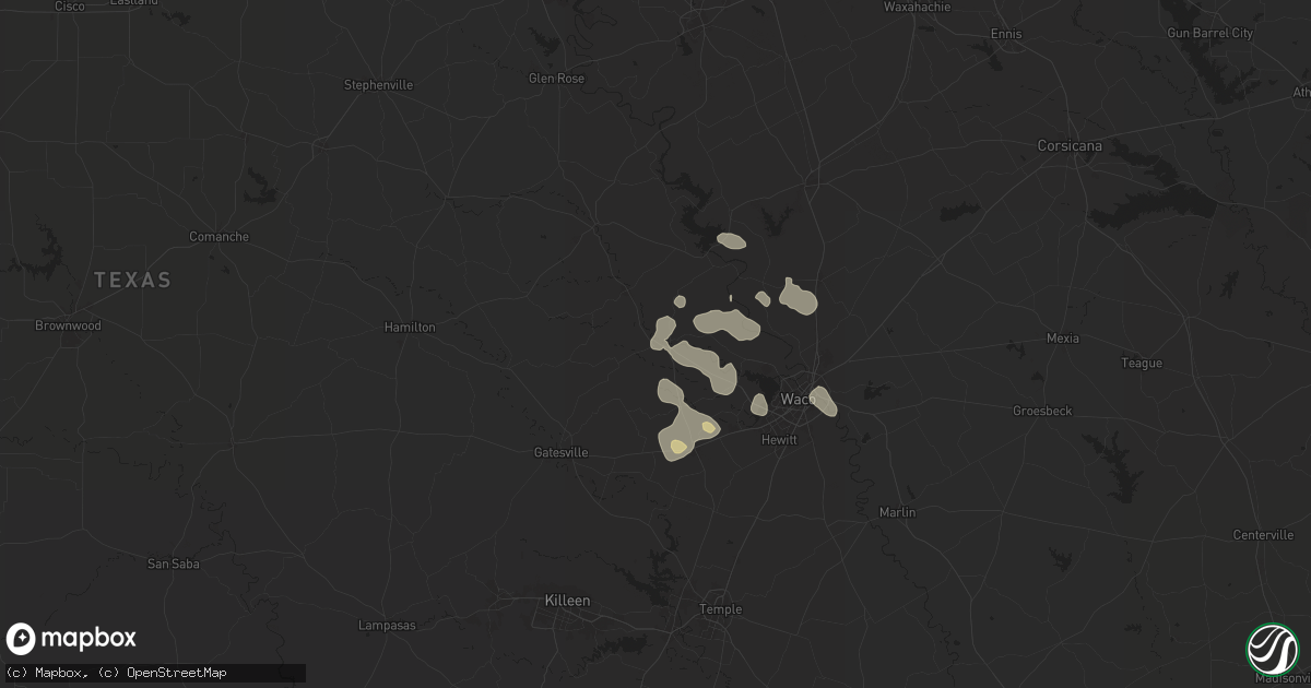 Hail map in Valley Mills, TX on June 5, 2024