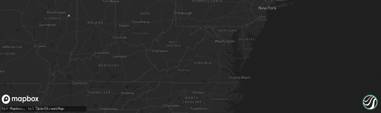 Hail map in Virginia on June 5, 2024