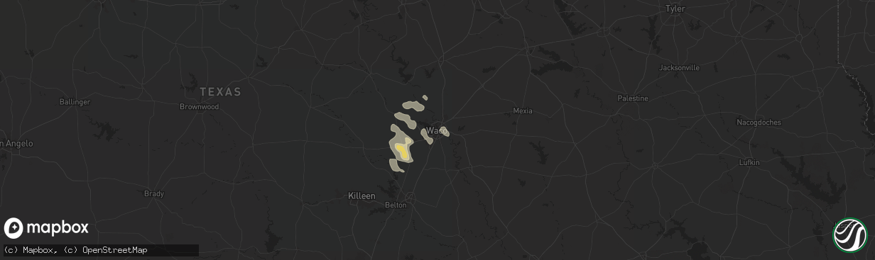 Hail map in Waco, TX on June 5, 2024