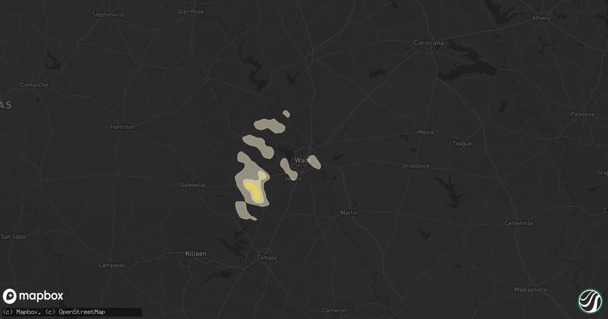 Hail map in Waco, TX on June 5, 2024