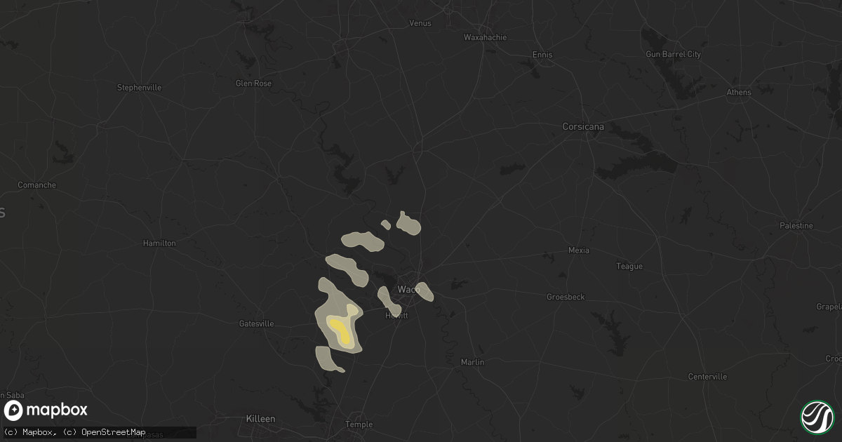 Hail map in West, TX on June 5, 2024