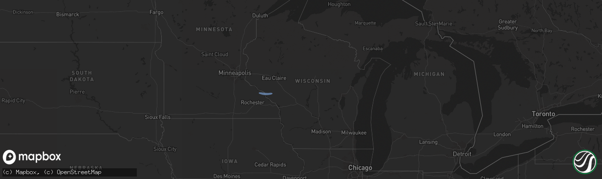 Hail map in Wisconsin on June 5, 2024