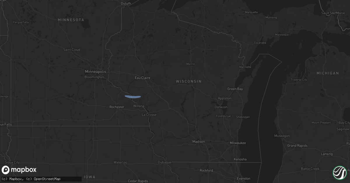 Hail map in Wisconsin on June 5, 2024