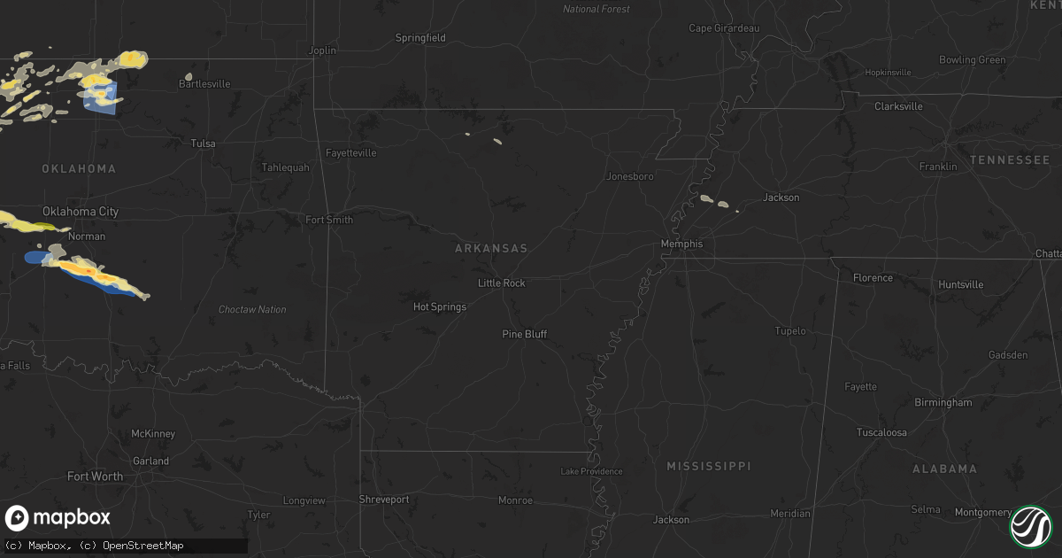 Hail map in Arkansas on June 5, 2025