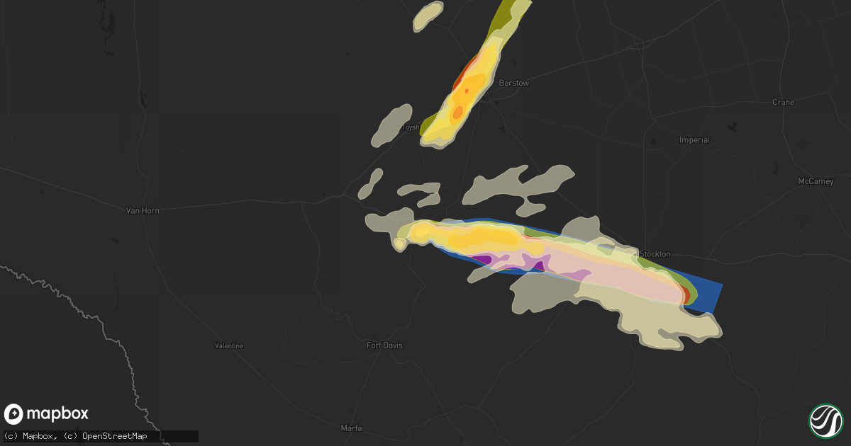 Hail map in Balmorhea, TX on June 5, 2025
