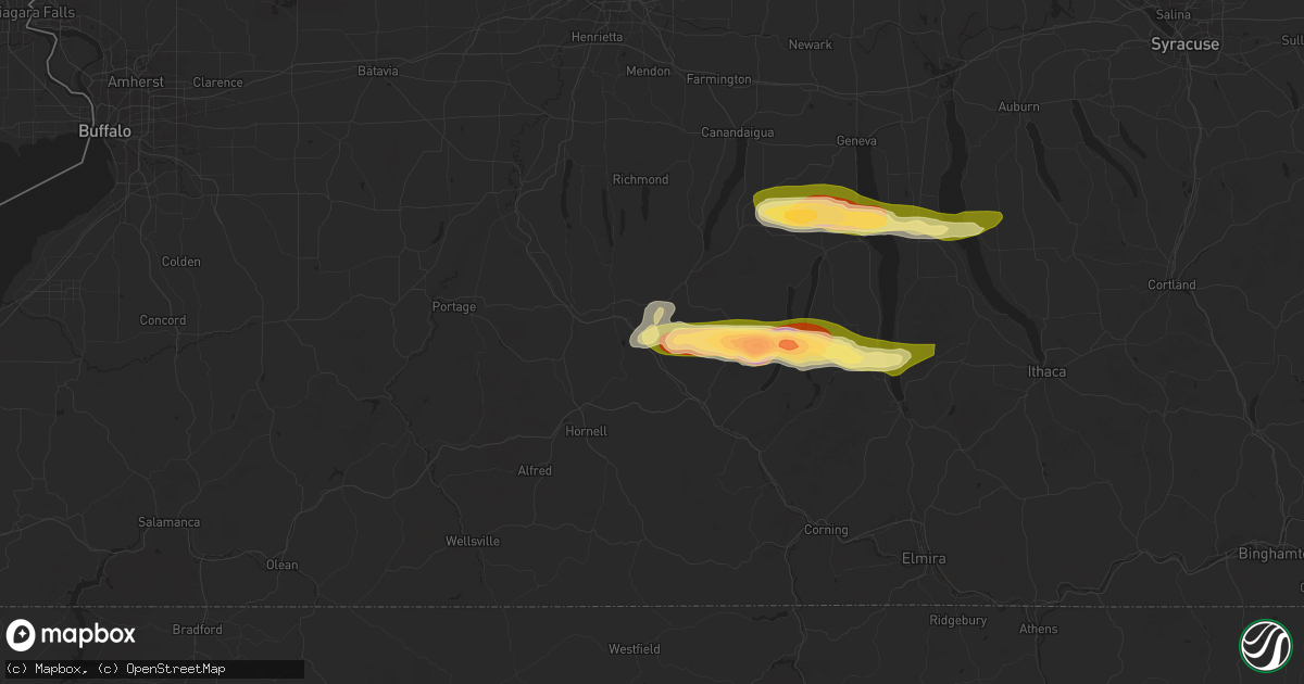 Hail map in Cohocton, NY on June 5, 2025