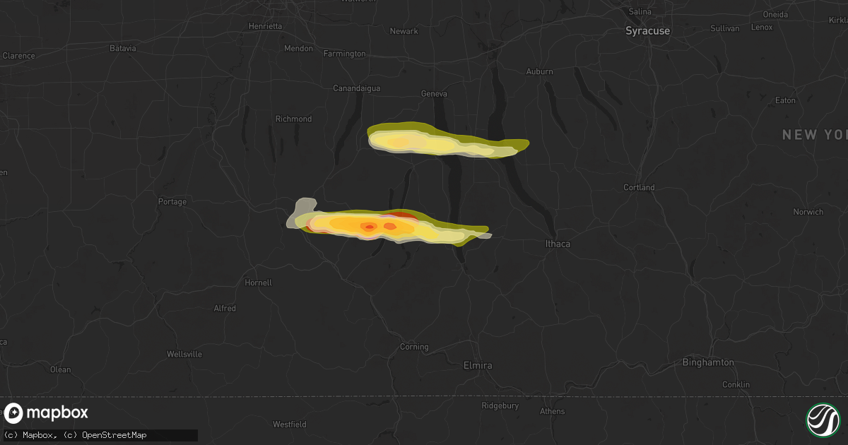 Hail map in Dundee, NY on June 5, 2025