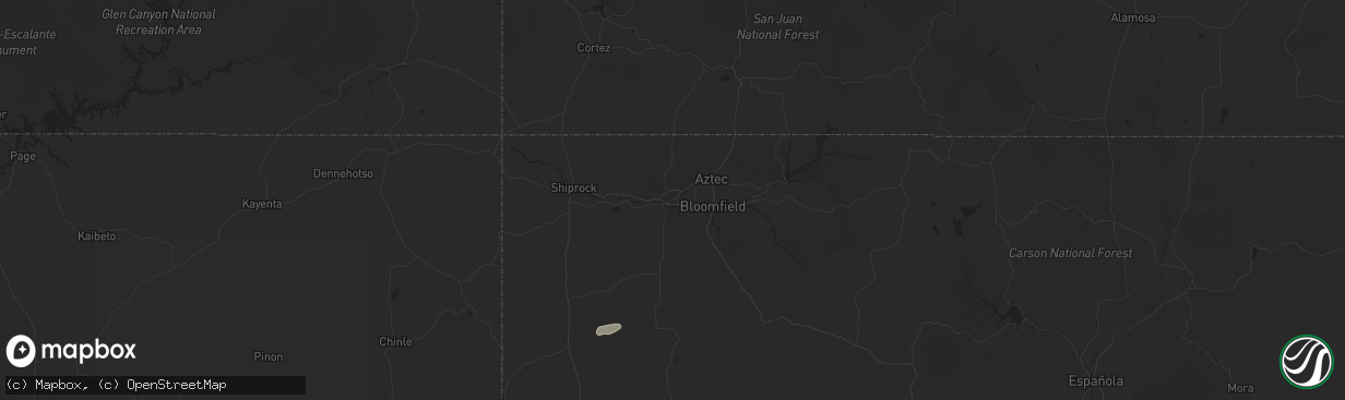 Hail map in Farmington, NM on June 5, 2025