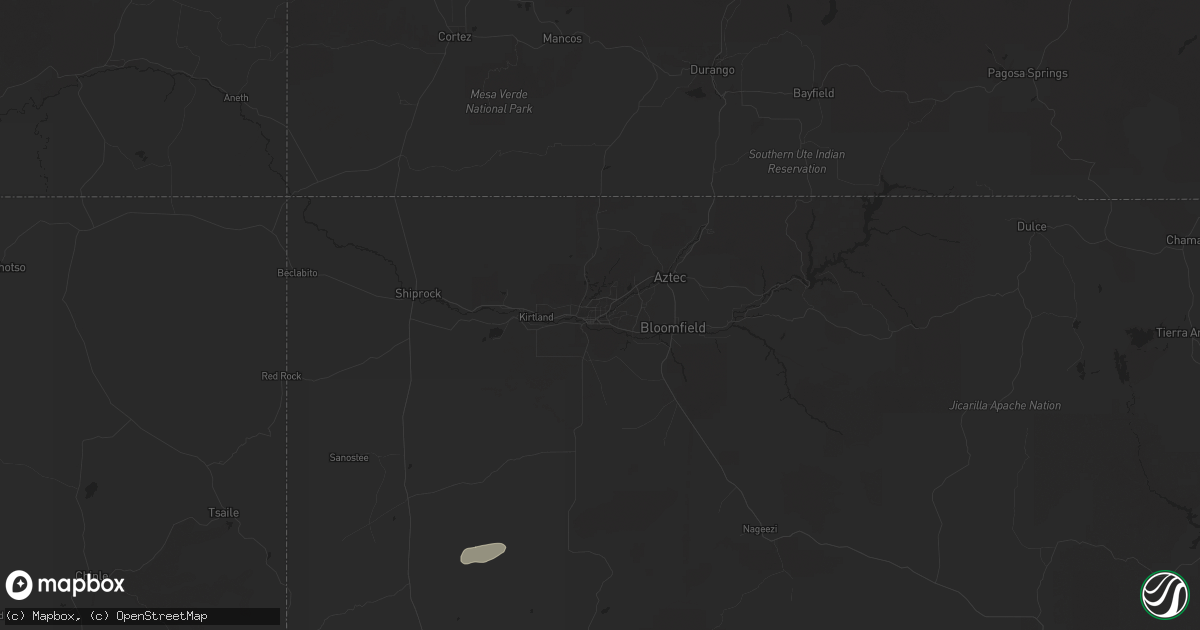 Hail map in Farmington, NM on June 5, 2025
