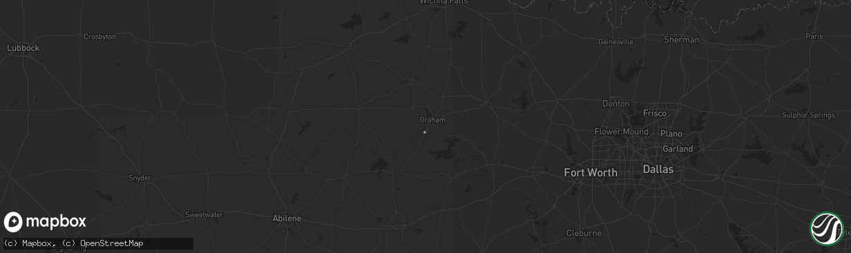 Hail map in Graham, TX on June 5, 2025