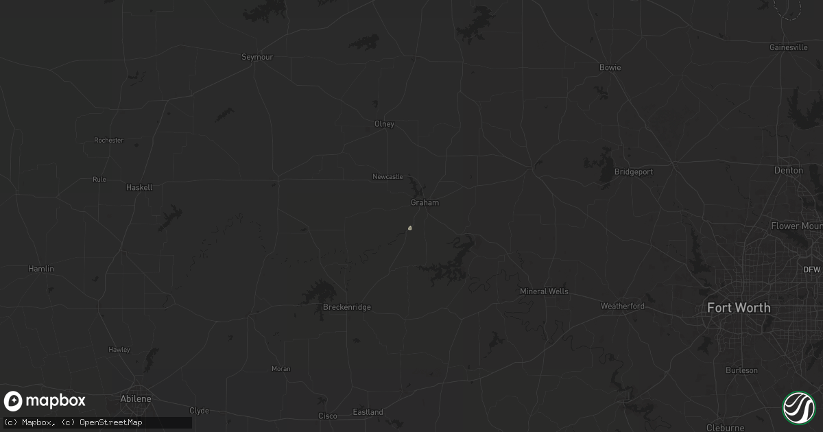 Hail map in Graham, TX on June 5, 2025