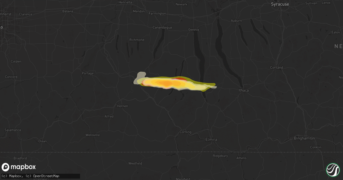 Hail map in Hammondsport, NY on June 5, 2025