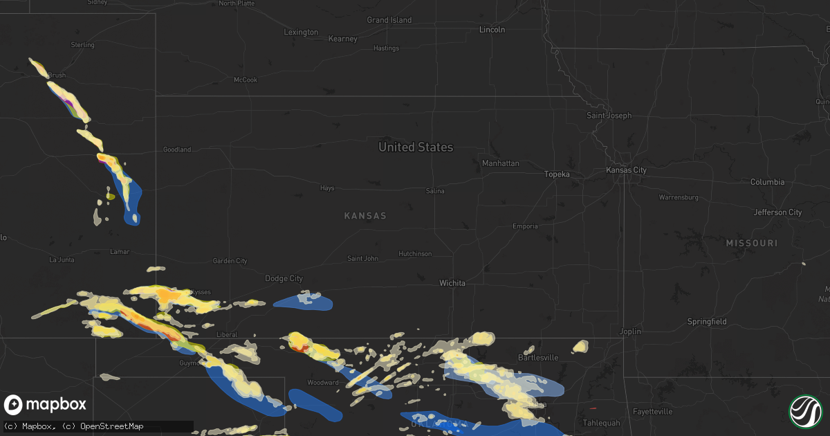Hail map in Kansas on June 5, 2025