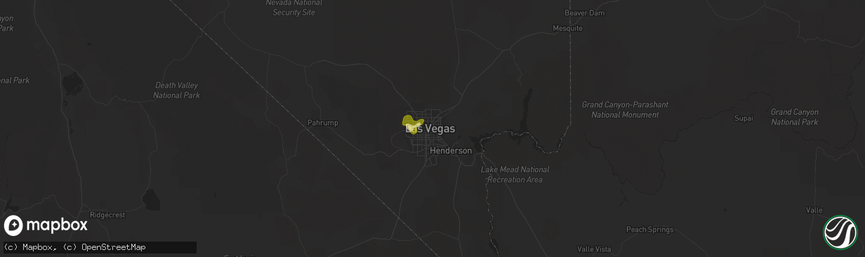 Hail map in Las Vegas, NV on June 5, 2025