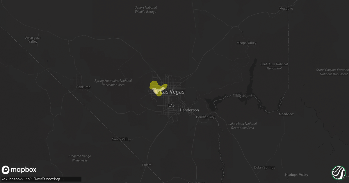 Hail map in Las Vegas, NV on June 5, 2025