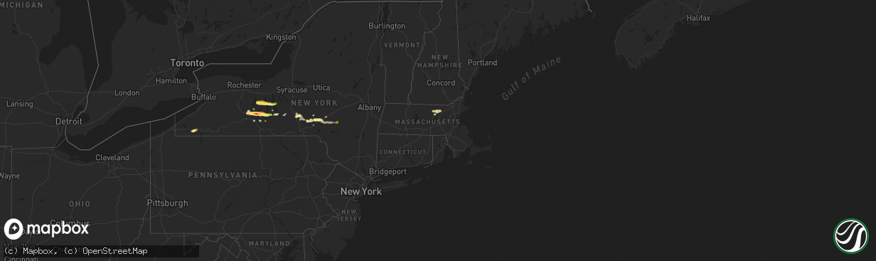 Hail map in Massachusetts on June 5, 2025