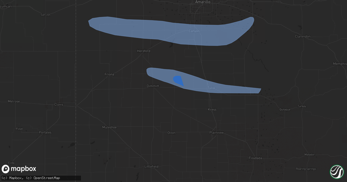 Hail map in Nazareth, TX on June 5, 2025