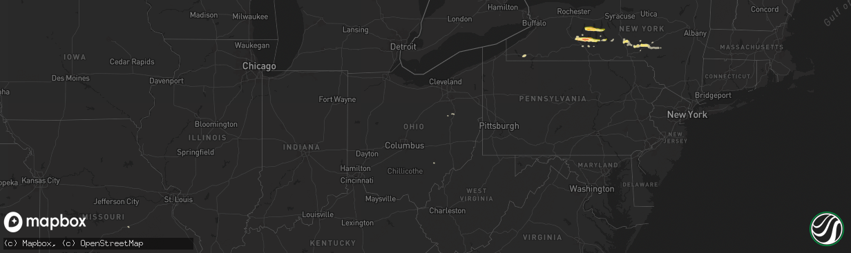 Hail map in Ohio on June 5, 2025