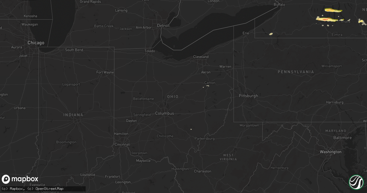 Hail map in Ohio on June 5, 2025