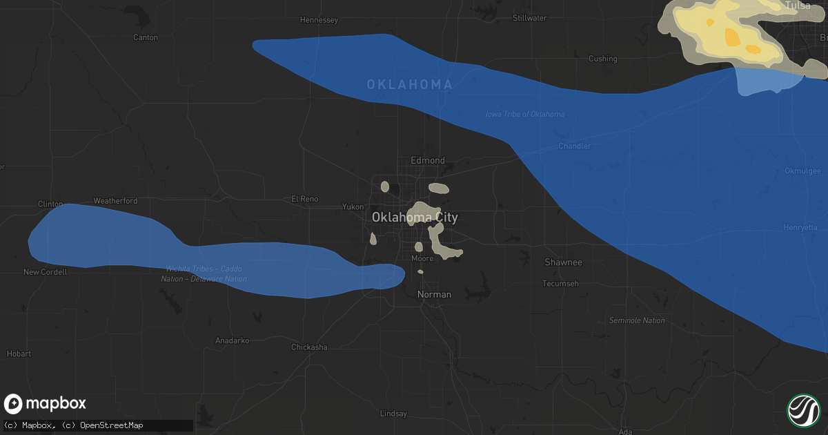 Hail map in Oklahoma City, OK on June 5, 2025