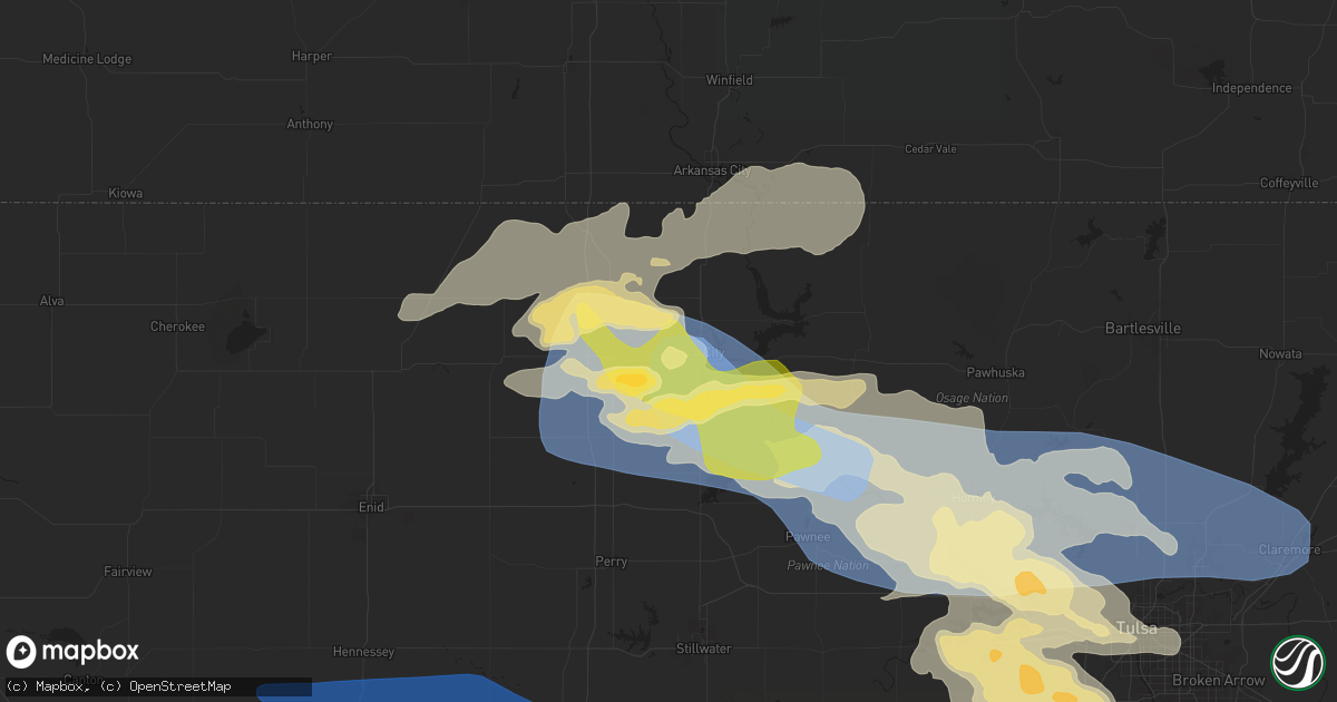 Hail map in Ponca City, OK on June 5, 2025