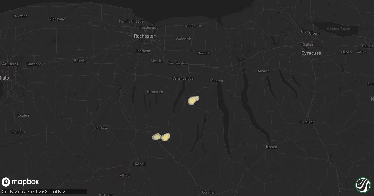 Hail map in Rushville, NY on June 5, 2025