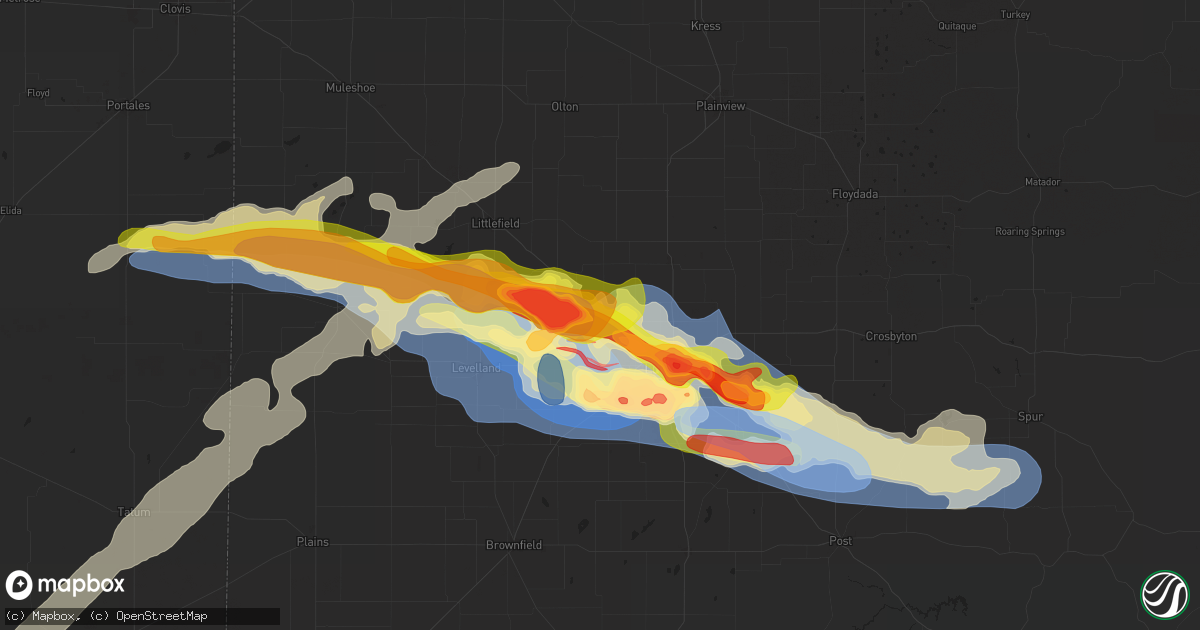 Hail map in Shallowater, TX on June 5, 2025