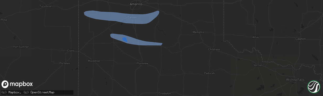 Hail map in Silverton, TX on June 5, 2025