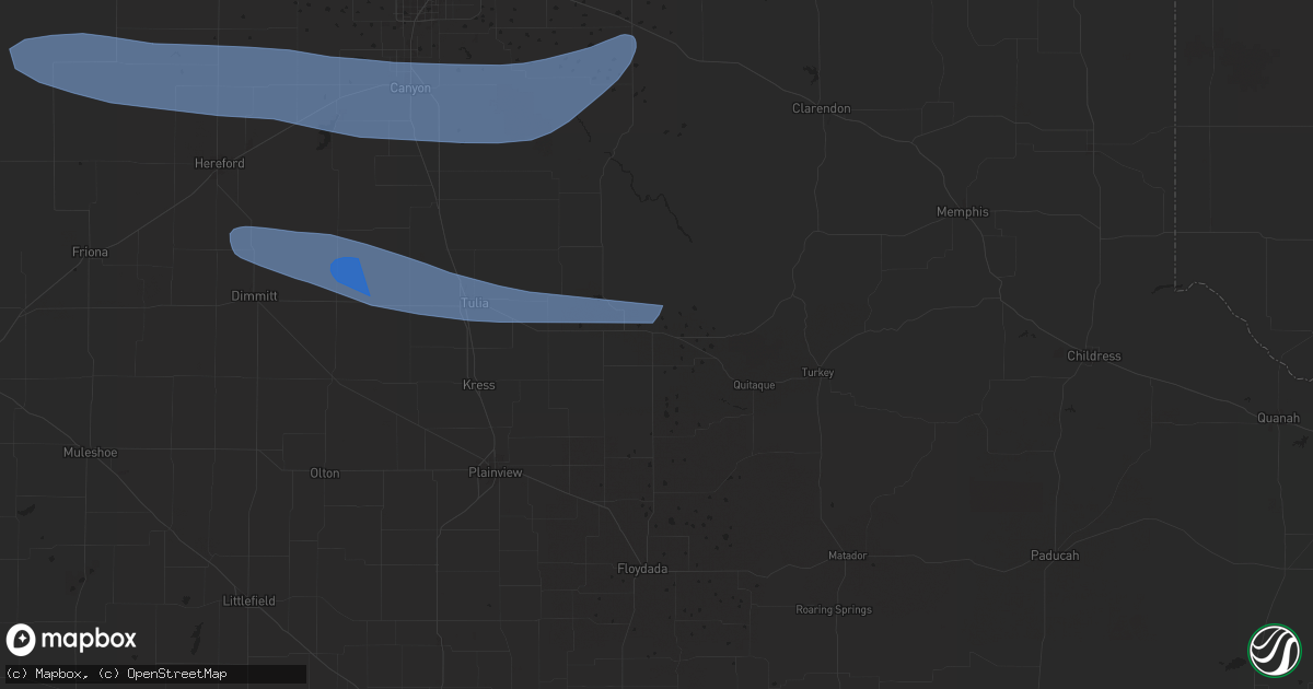 Hail map in Silverton, TX on June 5, 2025