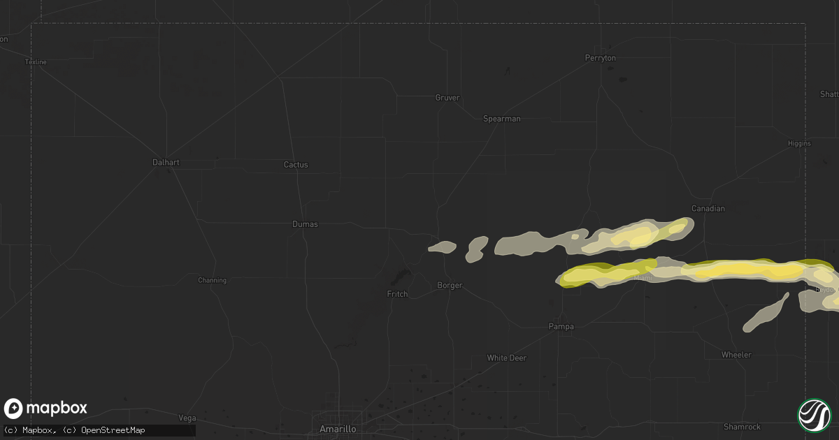 Hail map in Stinnett, TX on June 5, 2025