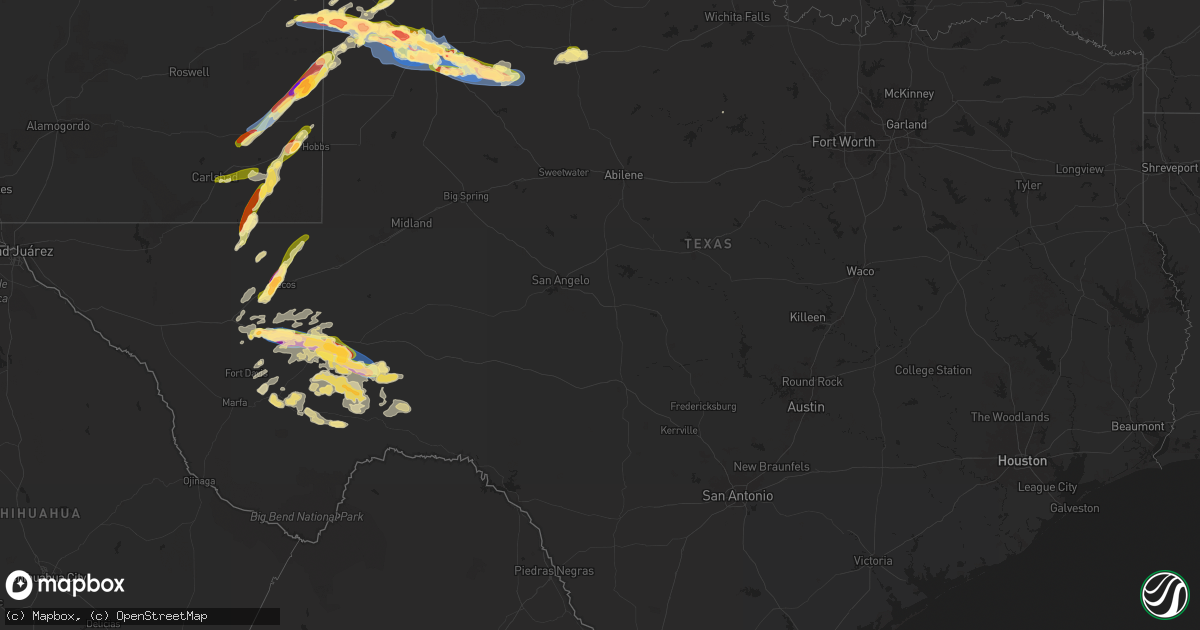 Hail map in Texas on June 5, 2025