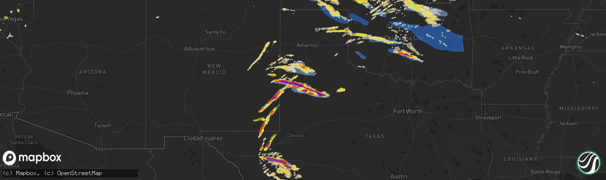 Hail map on June 5, 2025