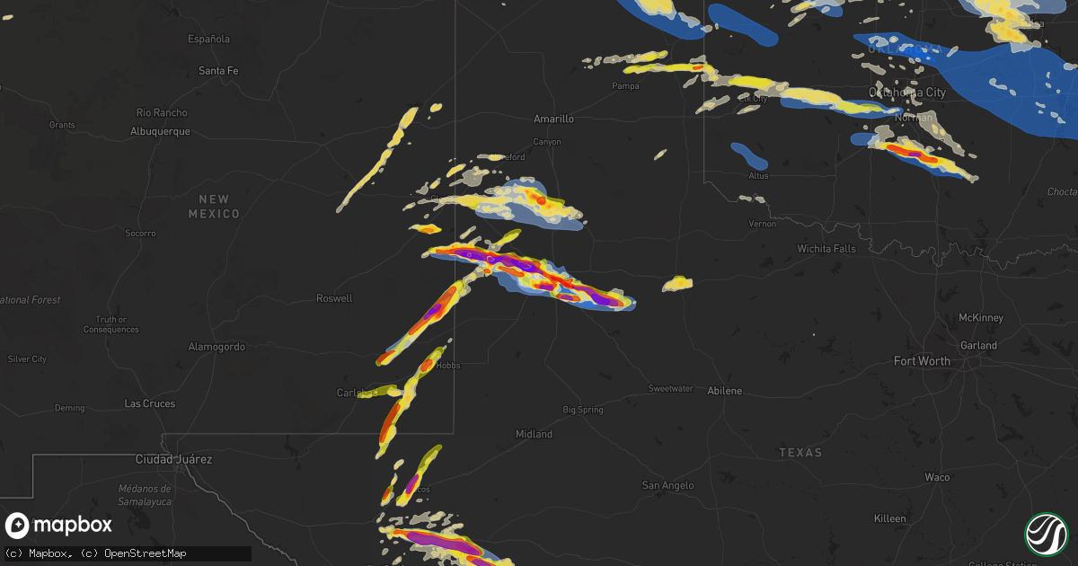 Hail map on June 5, 2025