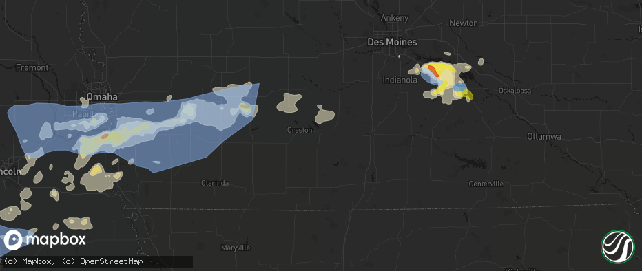 Hail map in Afton, IA on June 5, 2026