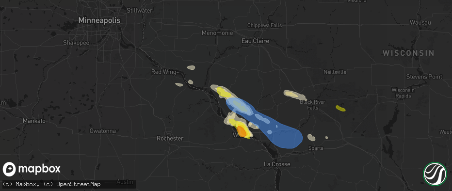 Hail map in Alma, WI on June 5, 2026