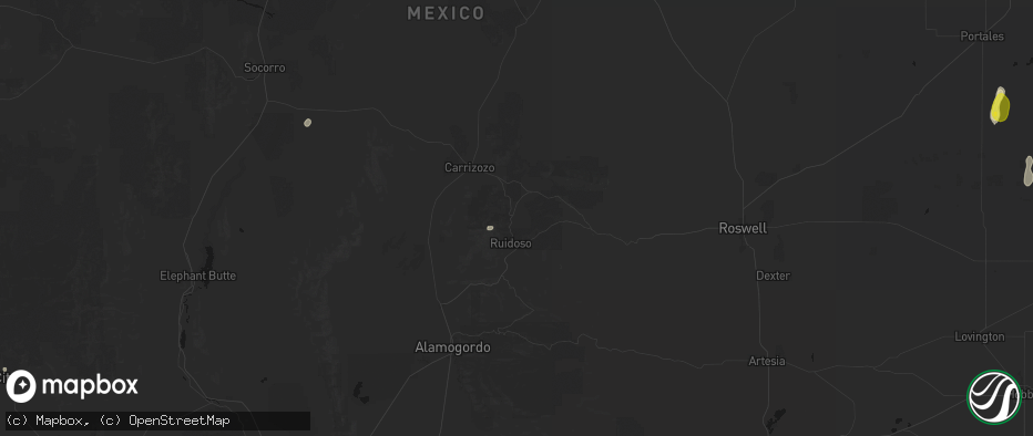 Hail map in Alto, NM on June 5, 2026