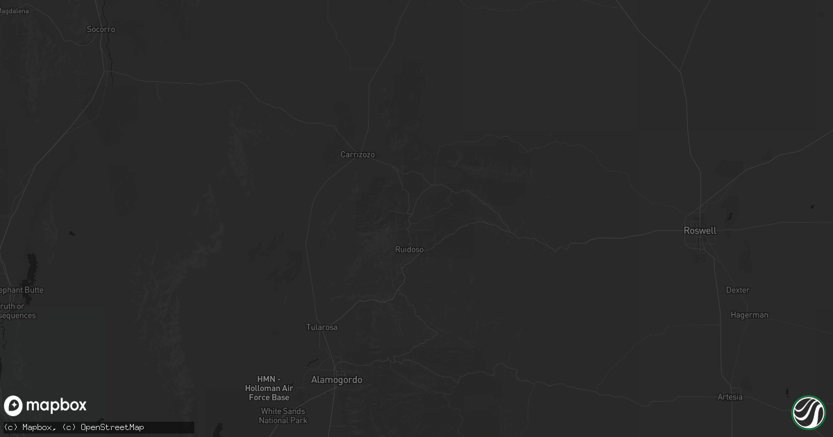 Hail map in Alto, NM on June 5, 2026