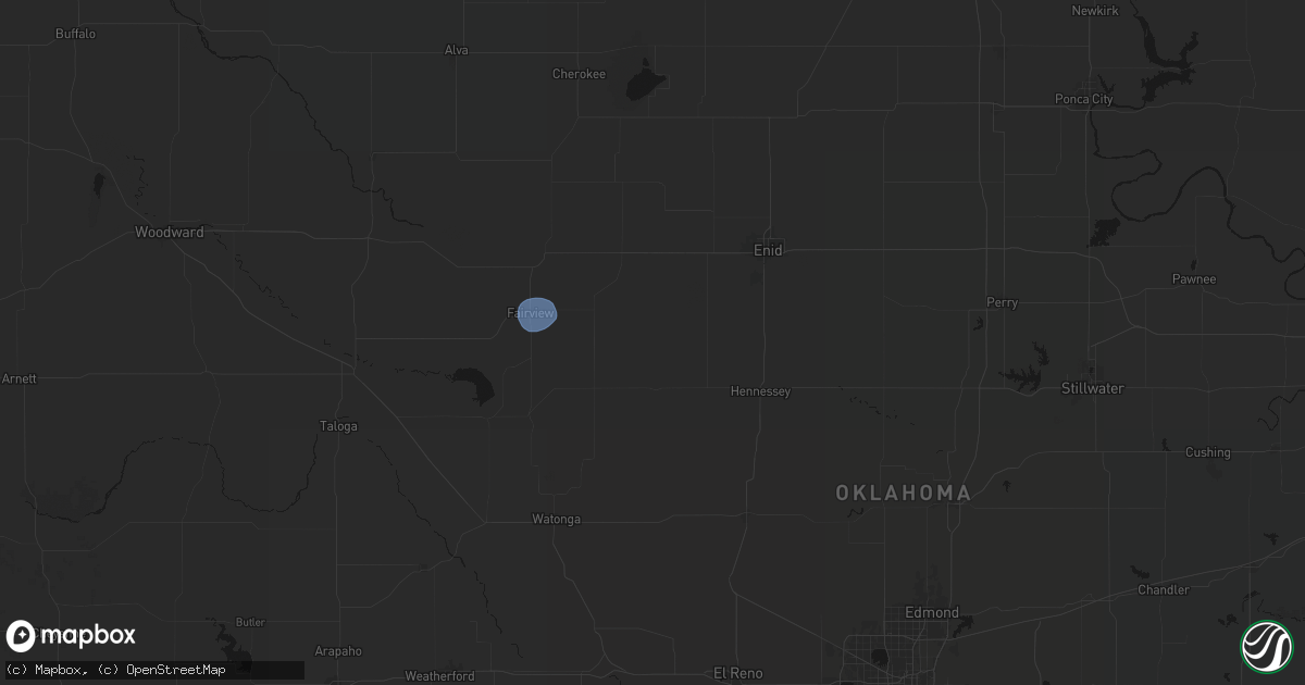 Hail map in Ames, OK on June 5, 2026