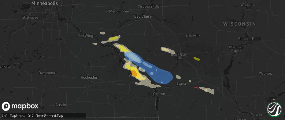 Hail map in Arcadia, WI on June 5, 2026