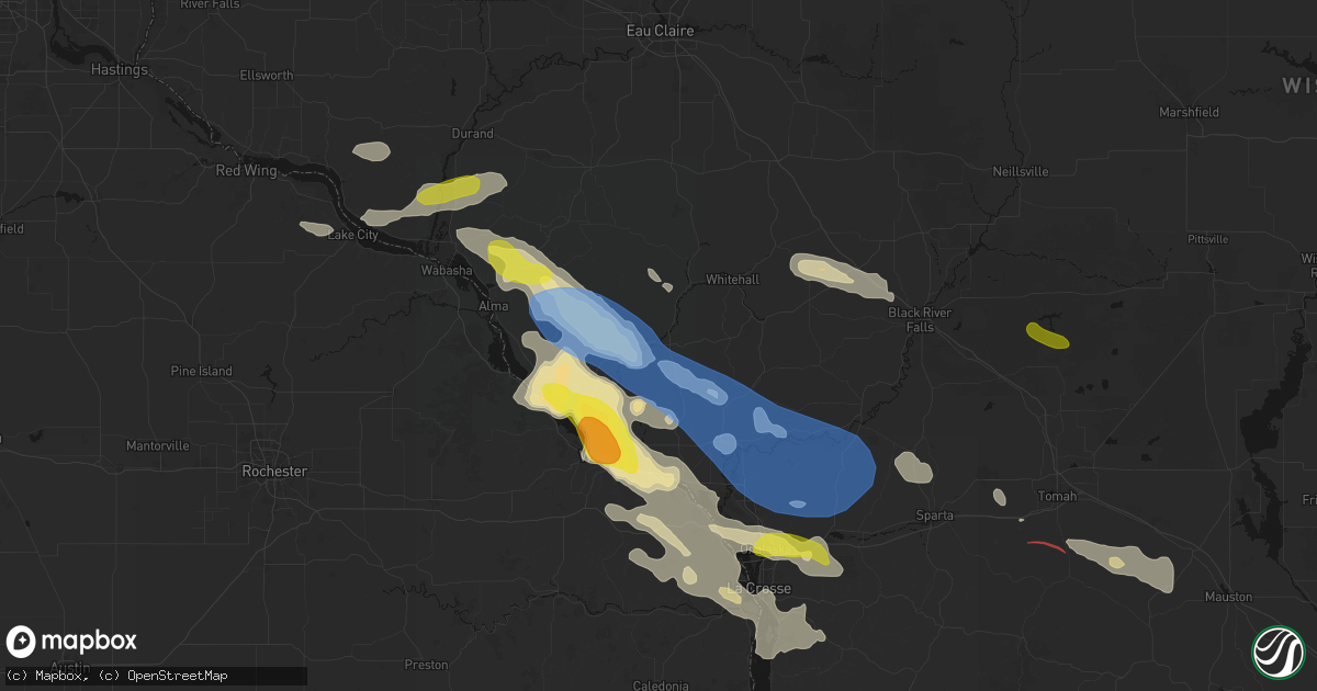 Hail map in Arcadia, WI on June 5, 2026